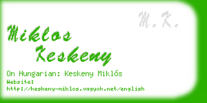 miklos keskeny business card